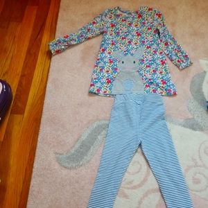 Mini Boden bunny tunic and pants 2- 3YR